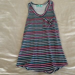 Striped multicolor tank with pocket sz s